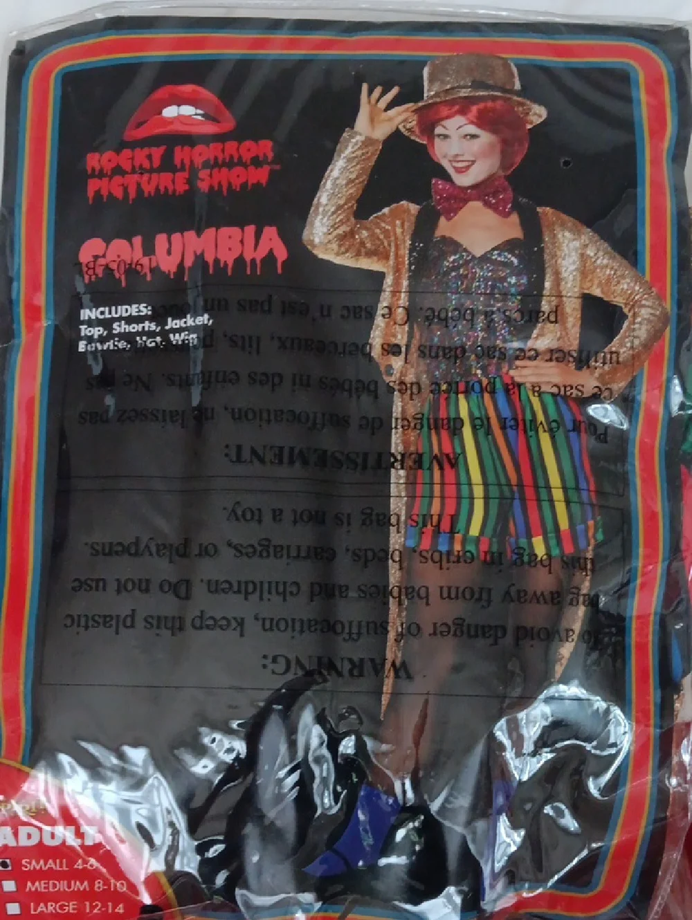 Spirit , Rocky Horror Picture Show, Adult Costume, Sz S, NWT - Picture 4 of 4